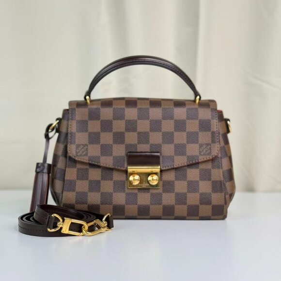 Louis Vuitton Damier Ebene Croseitte Shoulder Bag Brown Checkered Design - Picture 1 of 10